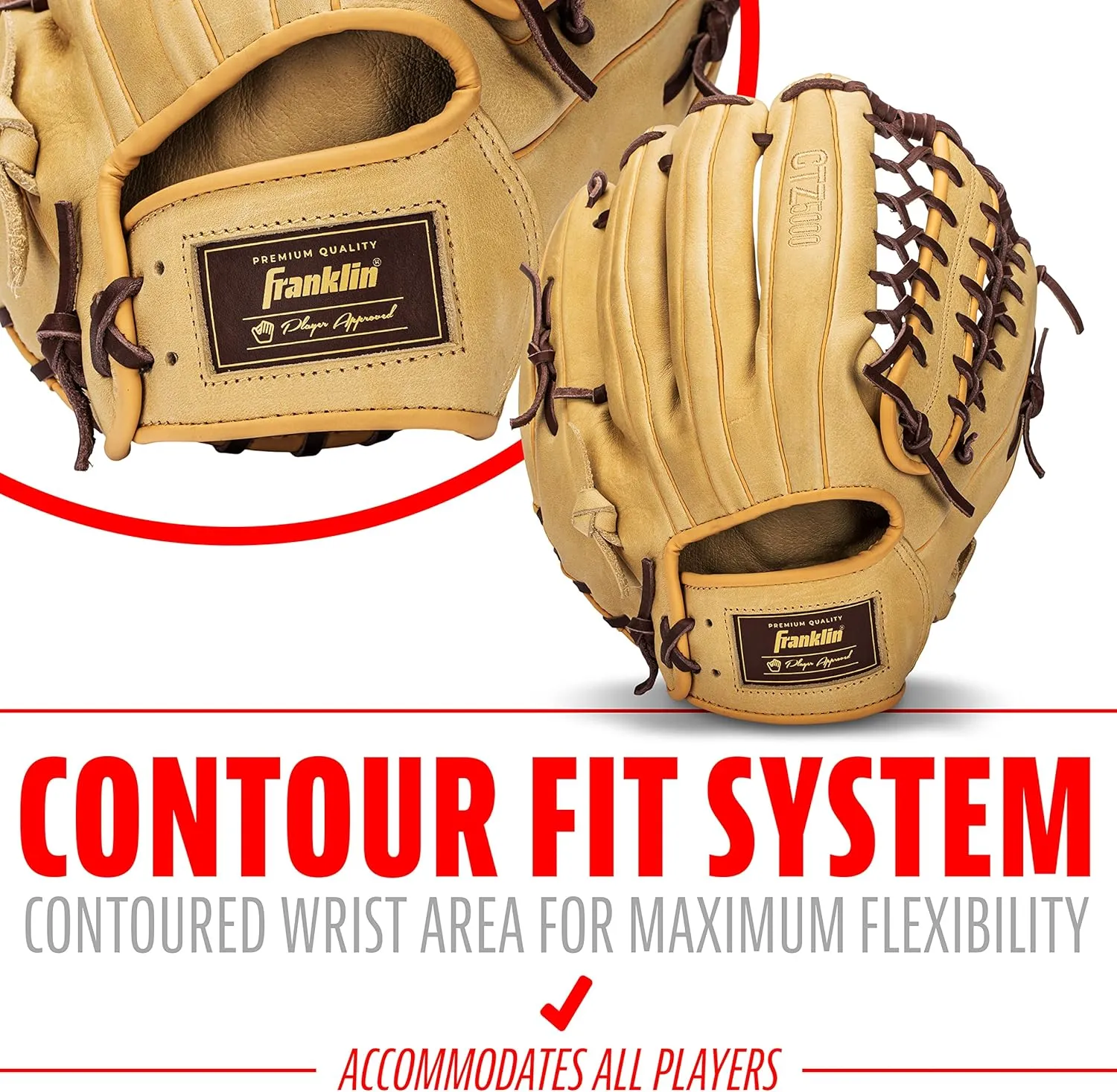 Franklin Sports Baseball Fielding Glove - Men's Adult and Youth Baseball Glove - CTZ5000 Cowhide Infield and Outfield Baseball Gloves