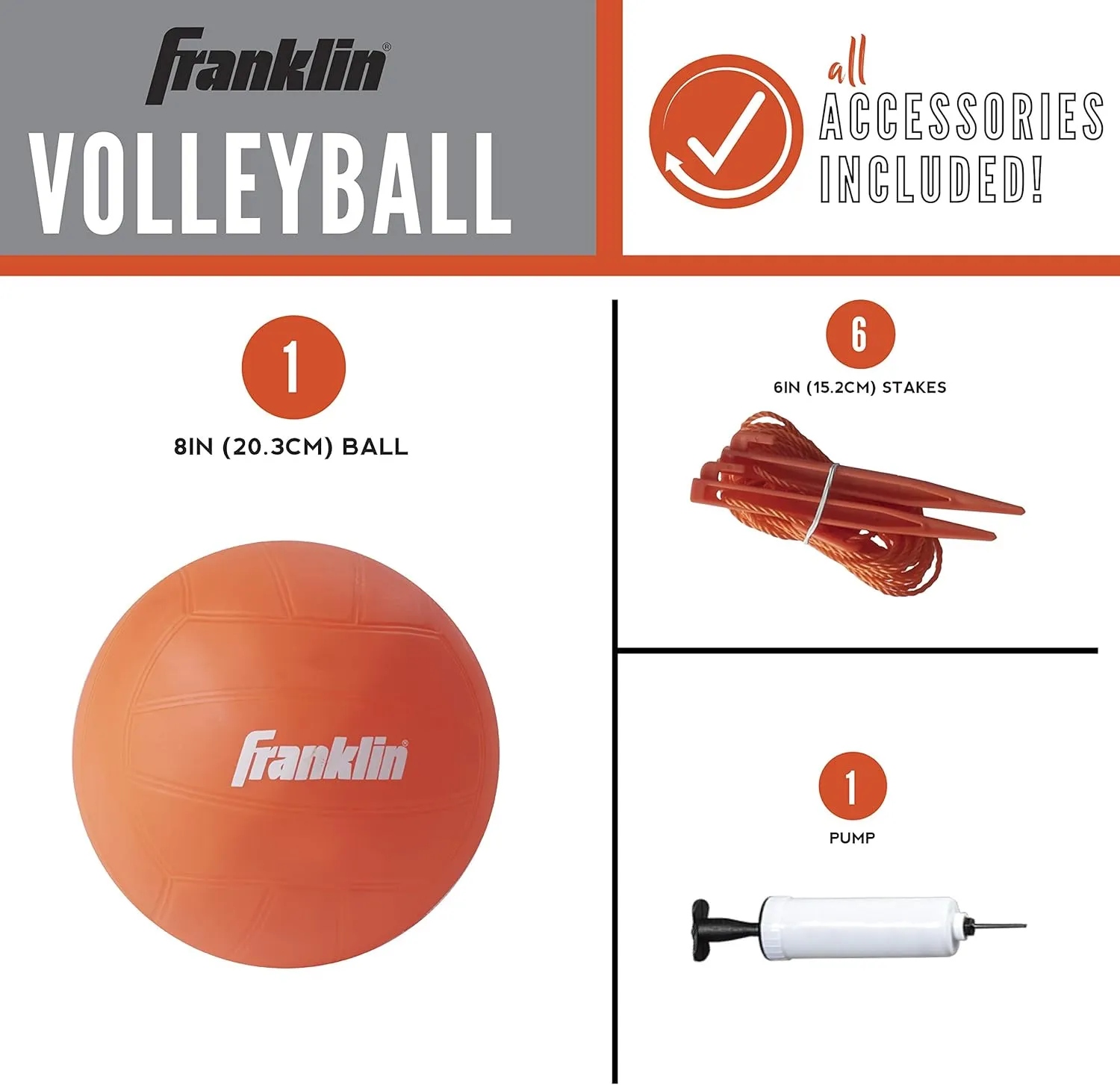 Franklin Sports Outdoor Volleyball Net Sets - Beach   Backyard Portable Volleyball Net with Poles - Complete Outdoor Volleyball Sets with Net   Volleyball Included