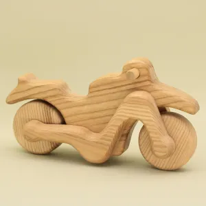 Free Shipping Handmade Organic Natural Wooden Chopper Motorbike with Moving Wheels Eco-Friendly Delights for Toddlers Gift Idea