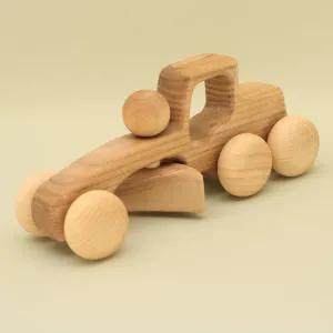 Free Shipping Natural Wooden Snow Tractor: Eco-Friendly Gift with Montessori and Waldorf Educational Influence Lotes Toys Baby Gift
