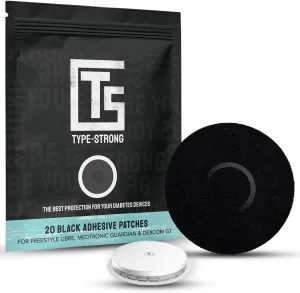 Freestyle Libre 3 Sensor Covers for Sensitive Skin. Pre-Cut CGM Sensors Cover for Freestyle Libre, Medtronic Guardian, & Dexcom G7. Waterproof, Sweat-Resistant 10-14 Days, 20 Pack Black