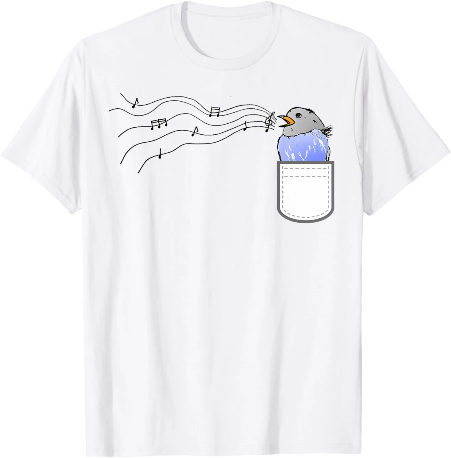 Funny Singing bird in my pocket music notes bird watching T-Shirt