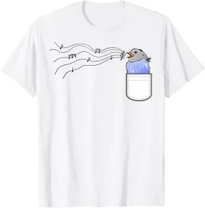 Funny Singing bird in my pocket music notes bird watching T-Shirt