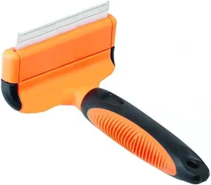 Fur Master De Shedding Tool,Pet Grooming Tool & Pet Grooming Brush Rake - for Small, Medium & Large Dogs   Cats, with Short to Long Hair. Dramatically Reduces Shedding, 76 mm (3" Blade) Stainless
