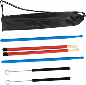 GALPADA 1Set Drum Kit Brush and Mallet Accessory with Drumsticks Portable Drum Wire Brushes for Practice Includes Storage Bag for Musicians and Drummers