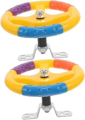 Garneck 2pcs Vehicle Steering Wheel Interactive for Compatible with Various Cars Simulation Accessory for Playtime Activities