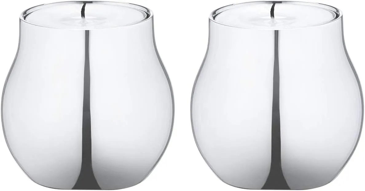 Georg Jensen Cafu Tealight Holders, Set of 2, Mirror Polished Stainless Steel