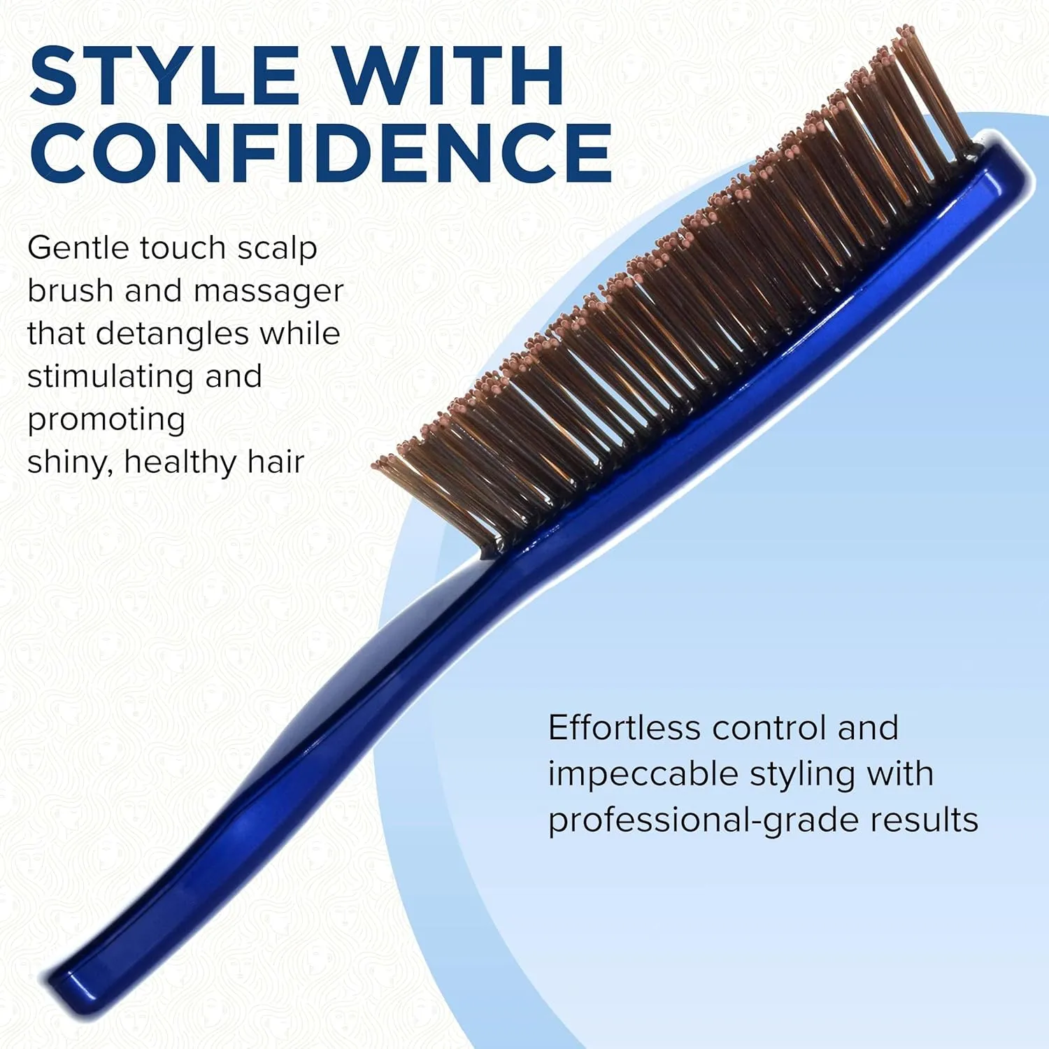 Giorgio Gentle Detangler Hair Brush - Dual Length Bristles for Men, Fine and Thick Hair, Scalp Massager, Travel Brush for Wet or Dry Hair