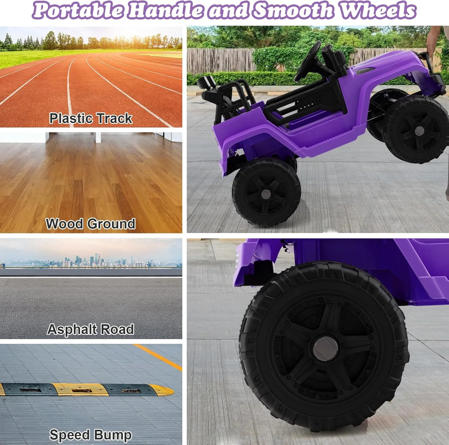 GLACER 12V Kids Ride On Car, Electric Vehicle Jeep with Parental Remote, Music, Horn, Headlights, Slow Start Function, Spring Suspension, Premium Wheels, Vehicle Toy Car for Kids Aged 3  (Purple)