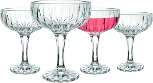 Godinger Wine Glasses, Martini Glasses, Coupe Glasses, Stem Glasses - 8oz - Stemware for Champagne and Cocktails, Set of 4