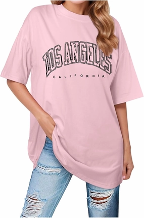 Going Out Oversized Tunic Tops Loose Fit Dressy for Women Los Angeles California Summer Casual Long Tees Shirts 2025