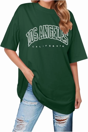 Going Out Oversized Tunic Tops Loose Fit Dressy for Women Los Angeles California Summer Casual Long Tees Shirts 2025
