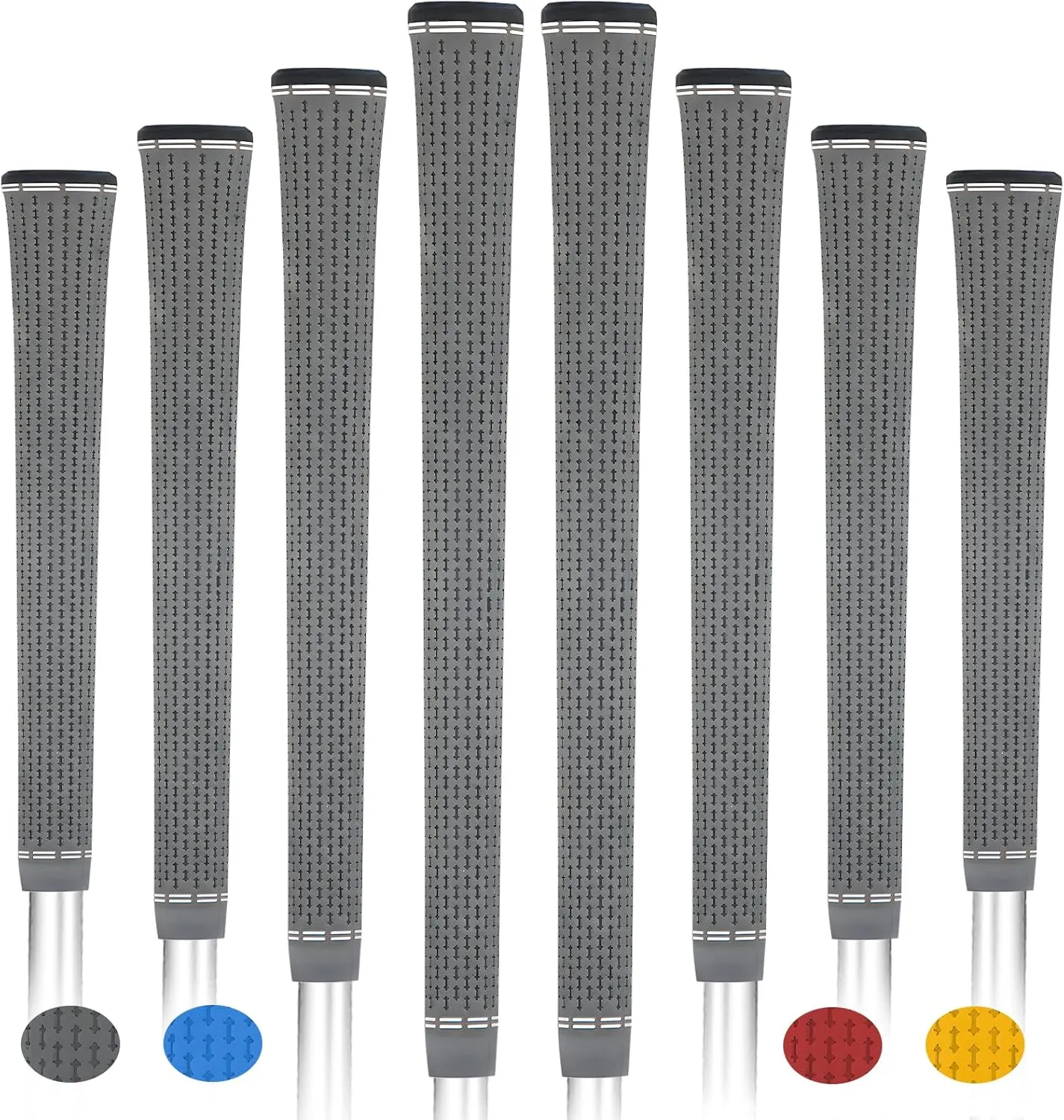 Golf Grips 8 Pack Soft Comfortable Non-Slip Grip Set Standard/Midsize 4 Colors All-Weather Arthritic Grip Men & Women