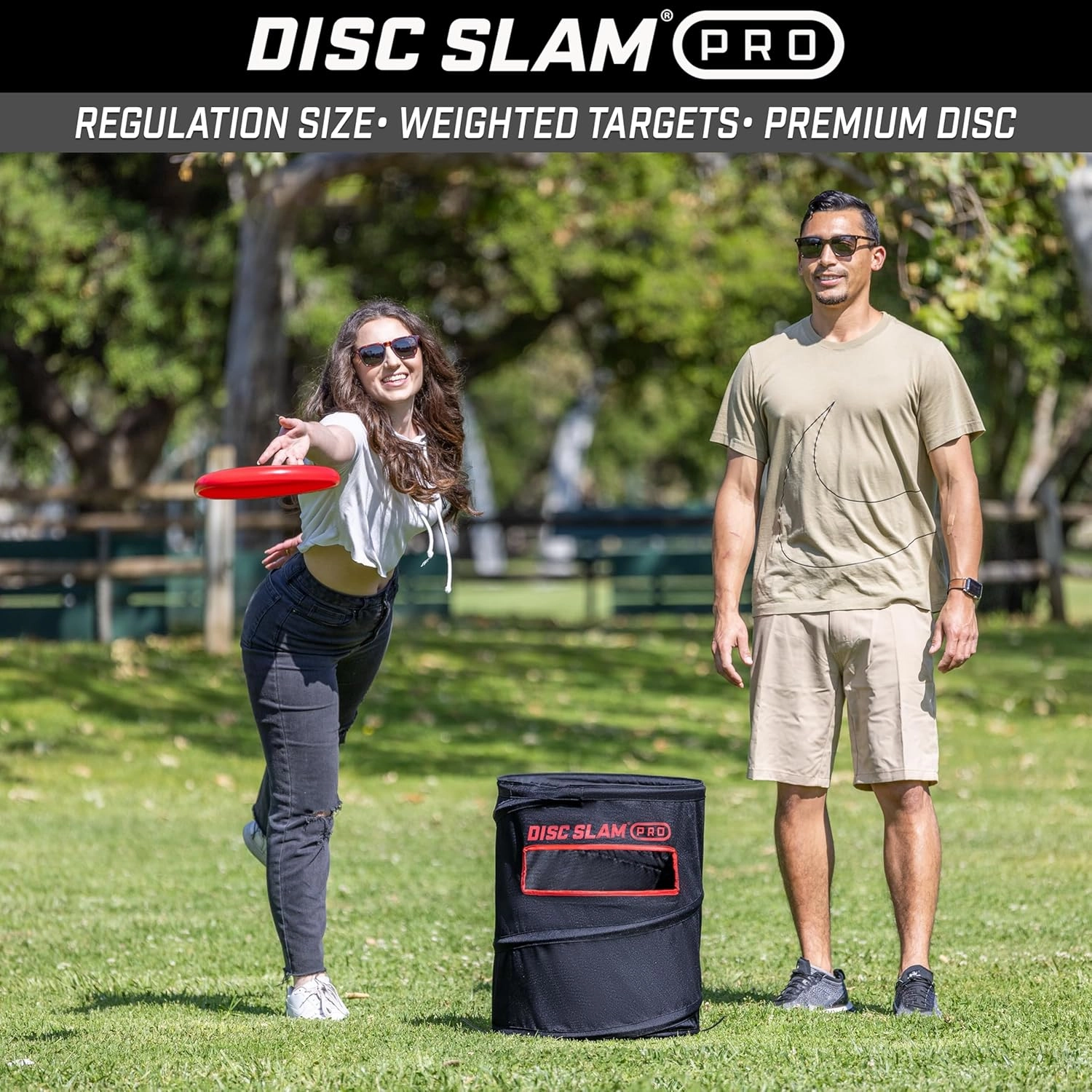 GoSports Disc Slam Game - Classic or PRO - Outdoor Disc Toss Yard and Beach Party Game