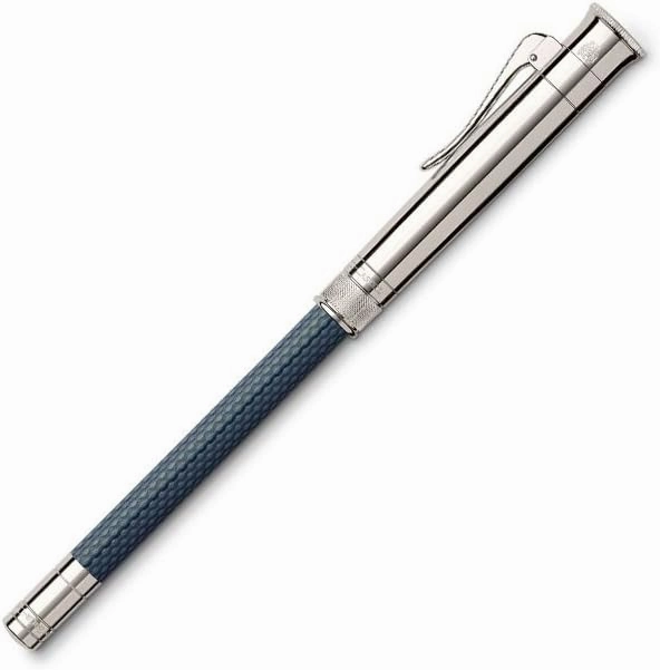 Graf von Faber-Castell Perfect Pencil, Guilloche, Platinum trim, Blue, 118556
