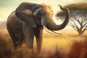 Grassland Elephant: Premium 1000 Piece Jigsaw Puzzle for Adults - Best Challenging Puzzles for Cognitive Workout - Safe Eco-Friendly - Most Popular Leisure Activities (30x20inch)