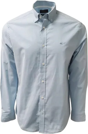 Greg Norman Men's Performance Stretch Buttondown Shirt (US, Alpha, Large, Regular, Regular, Blue Shore (BSHO))