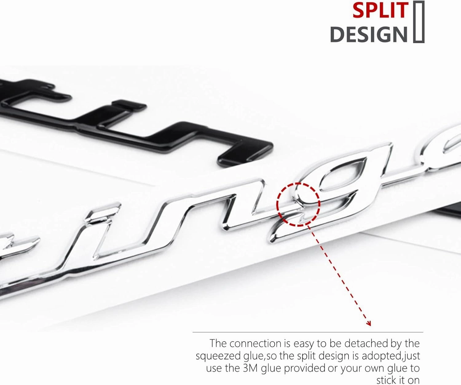 GT Stlnger Lettering Badge,Rear Trunk Stlnger Nameplate Emblem Compatible with Stlnger(Black)