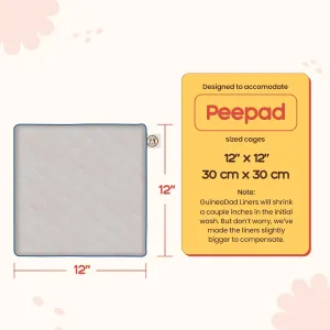 GuineaDad Original Reusable Pee Pads – 3-Pack Gray Fleece Pads for Guinea Pig Cages – 12x12 Inch Waterproof, Extra Absorbent Bamboo Core – Washable Liner for Small Pets – Cage & Carrier Supplies