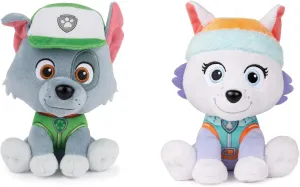 GUND Paw Patrol 6" Plush Stuffed Animal Bundle of 2 Characters, Everest and Rocky