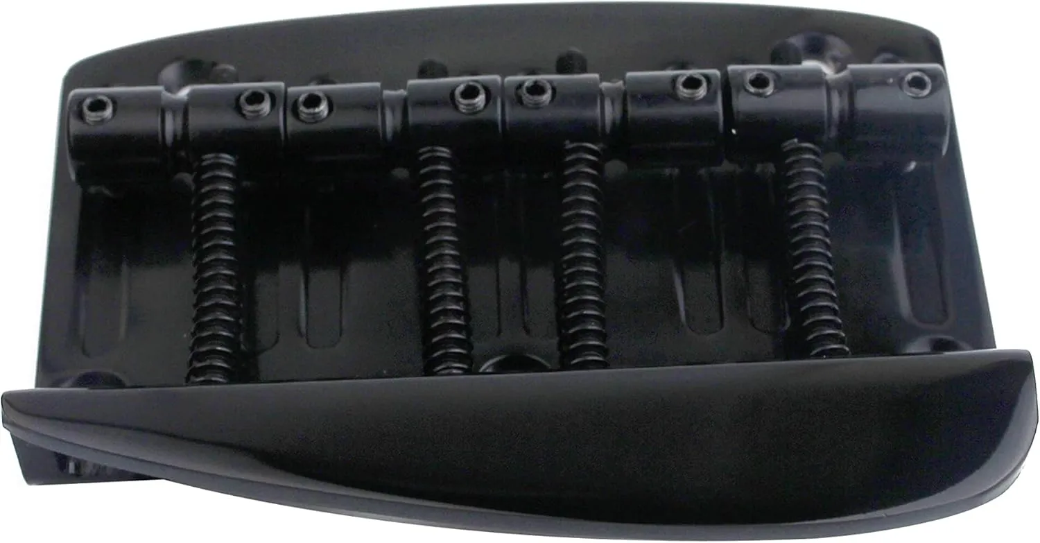 Guyker 4 String Hard Tail Fixed Bass Brass Bridge Compatible with Jazz Bass or Precision Bass PB JB Style Bass GB1020, Black