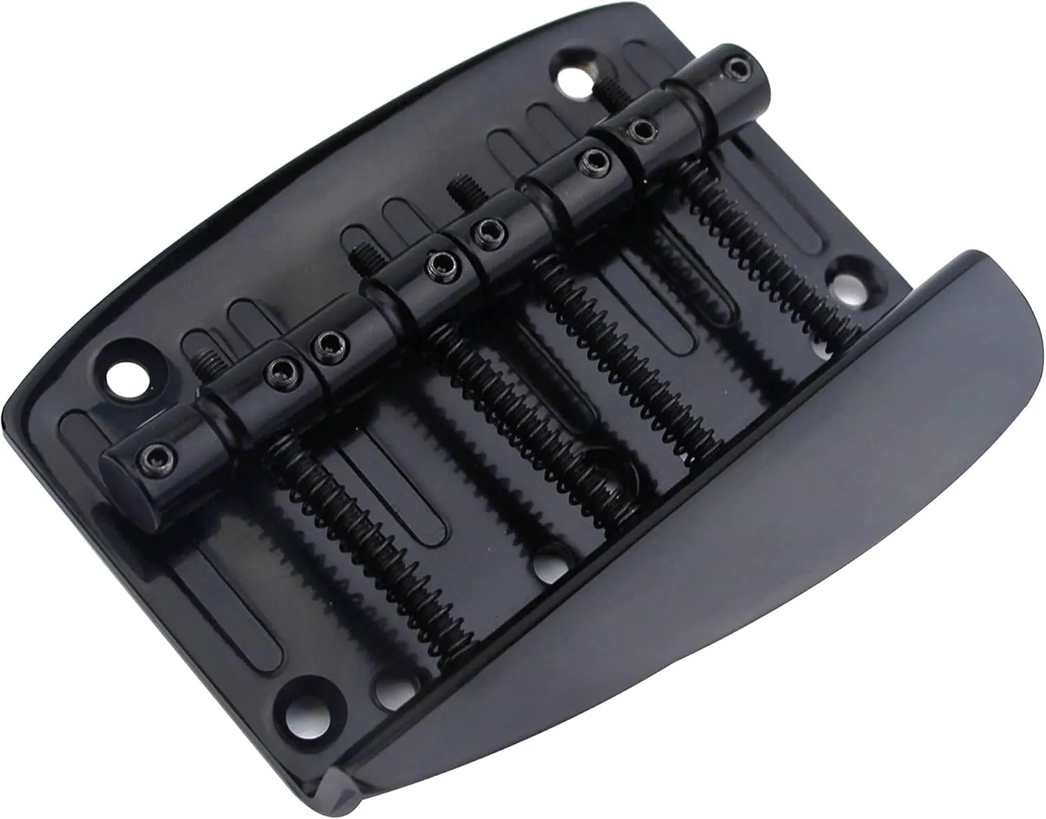 Guyker 4 String Hard Tail Fixed Bass Brass Bridge Compatible with Jazz Bass or Precision Bass PB JB Style Bass GB1020, Black