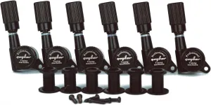 Guyker Guitar Locking Tuners (6 for Right) - 1:18 Pro Lock String Tuning Key Pegs Machine Head Set Replacement for ST TL SG LP Style Folk Classical Acoustic Electric Guitar (GK11SP, Black)