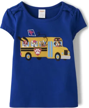 Gymboree Girls' and Toddler School Days Short Sleeve Embroidered Tops