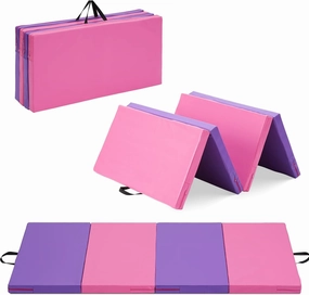 Gymnastics Mat, 3'x6'/4'x8' Thick Folding Kids' Gymnastic Tumbling Mat with Carrying Handles for Home Gym Exercise & Play