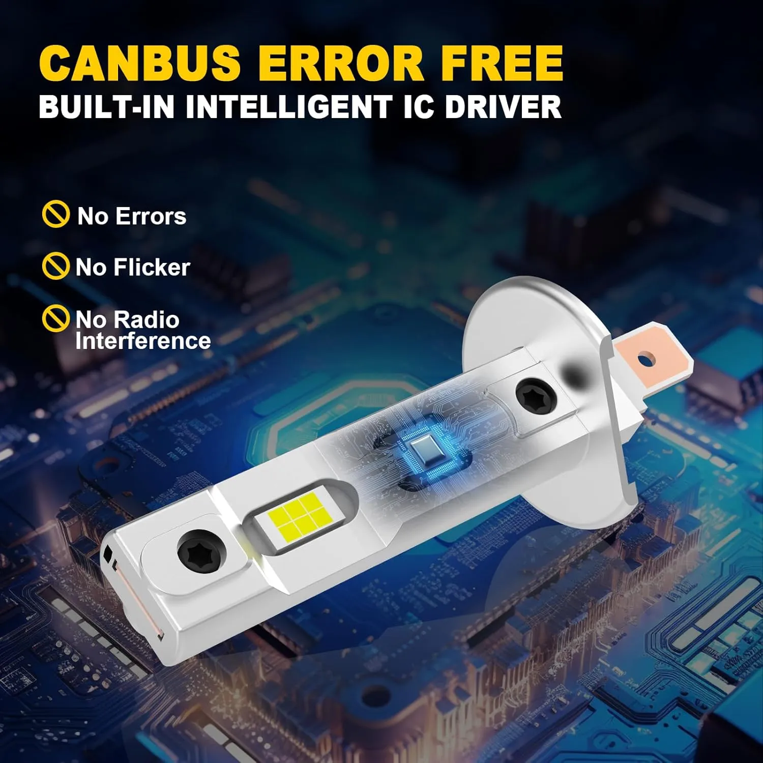 H1 Fog Light Bulbs 6500K White Super Bright 30000LM 600% Plug and Play Car Fog Light Bulbs Pack of 2