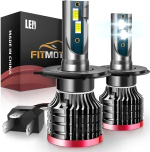 H4/9003 LED Bulbs,80W 16000 Lumens Bright,6500K Cool White LED Fog Light Halogen Replacement IP68 Waterproof, Pack of 2