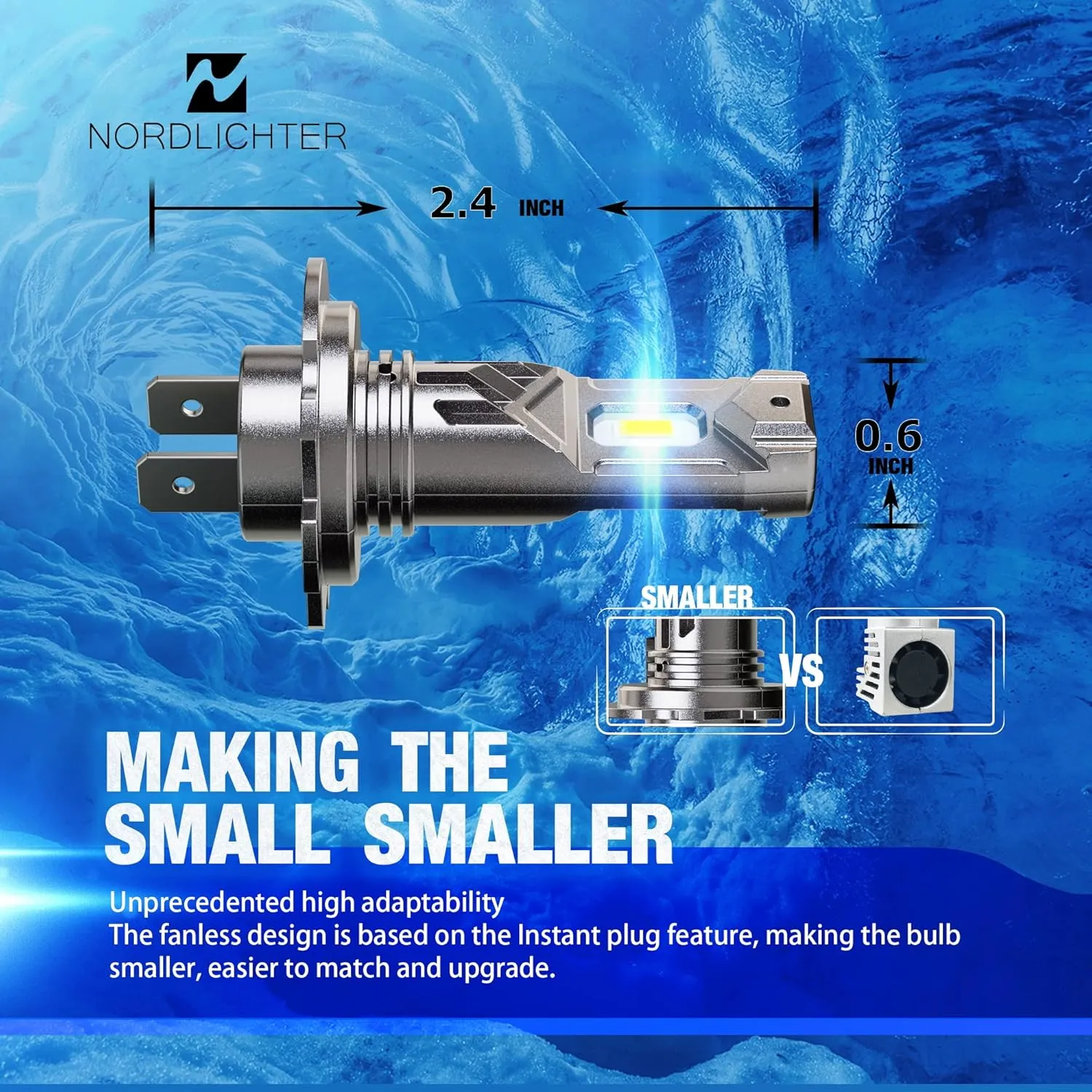 H7 Bulbs, 300% Brightness 1:1 Mini Size Plug & Play No Adapter Required Fanless 6500K Xenon White H7 Fog Light Bulbs, Pack of 2