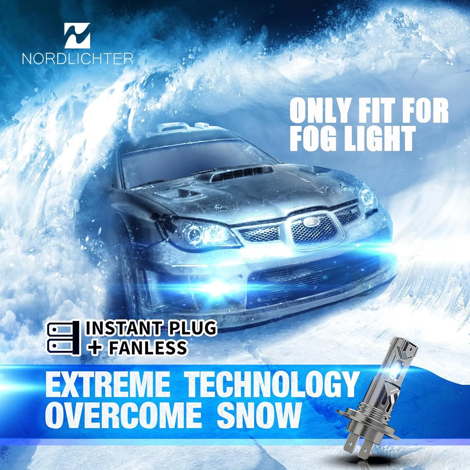 H7 Bulbs, 300% Brightness 1:1 Mini Size Plug & Play No Adapter Required Fanless 6500K Xenon White H7 Fog Light Bulbs, Pack of 2