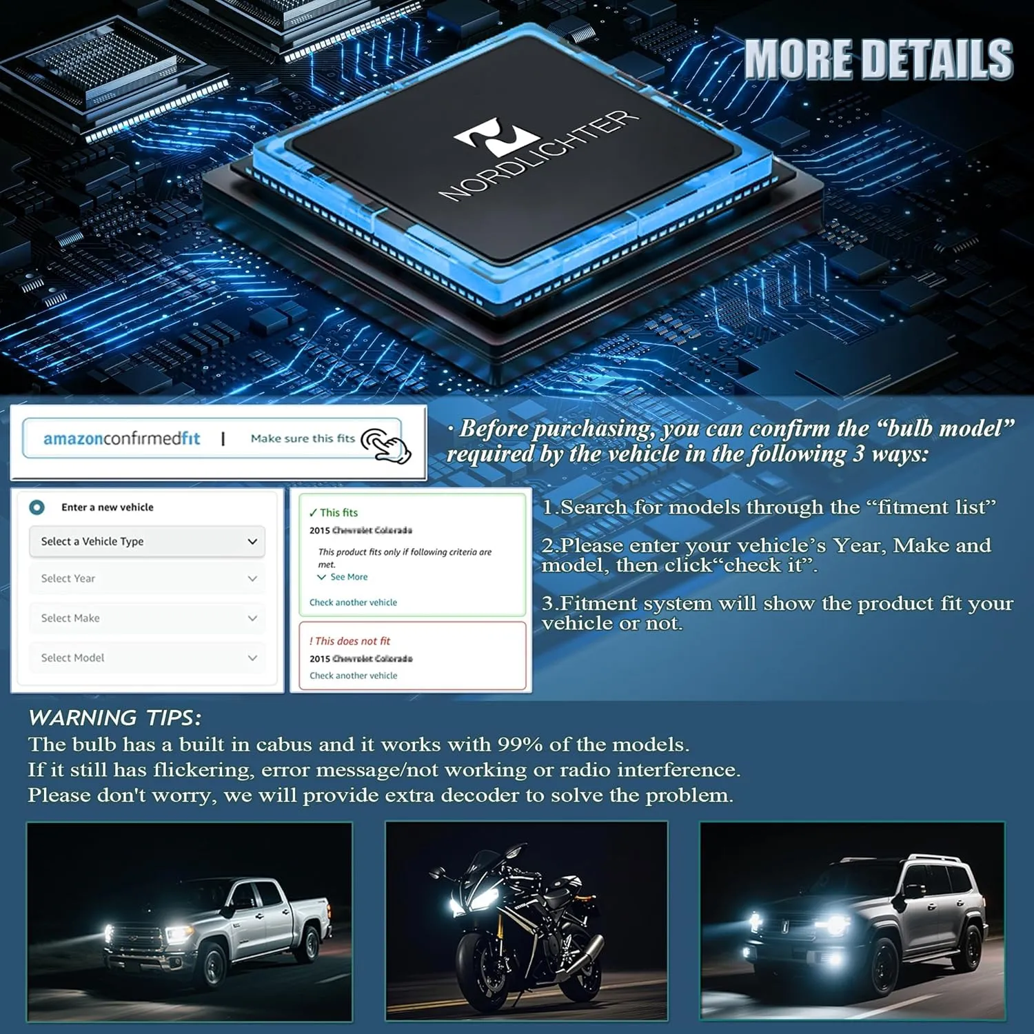 H7 Bulbs, 300% Brightness 1:1 Mini Size Plug & Play No Adapter Required Fanless 6500K Xenon White H7 Fog Light Bulbs, Pack of 2