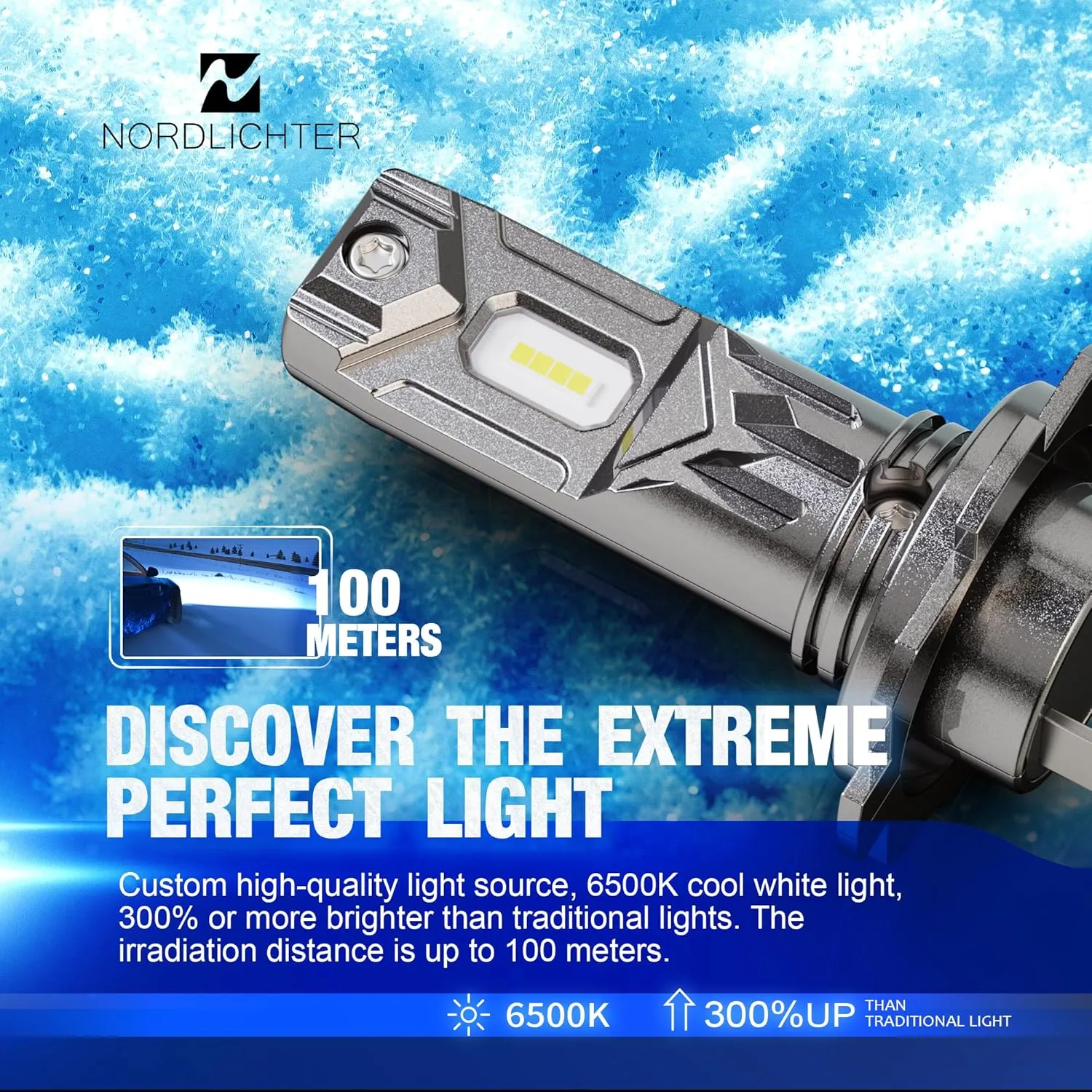 H7 Bulbs, 300% Brightness 1:1 Mini Size Plug & Play No Adapter Required Fanless 6500K Xenon White H7 Fog Light Bulbs, Pack of 2