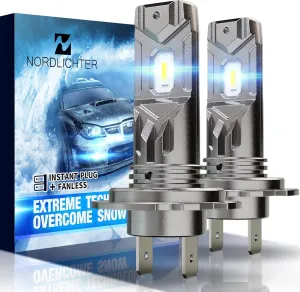 H7 Bulbs, 300% Brightness 1:1 Mini Size Plug & Play No Adapter Required Fanless 6500K Xenon White H7 Fog Light Bulbs, Pack of 2