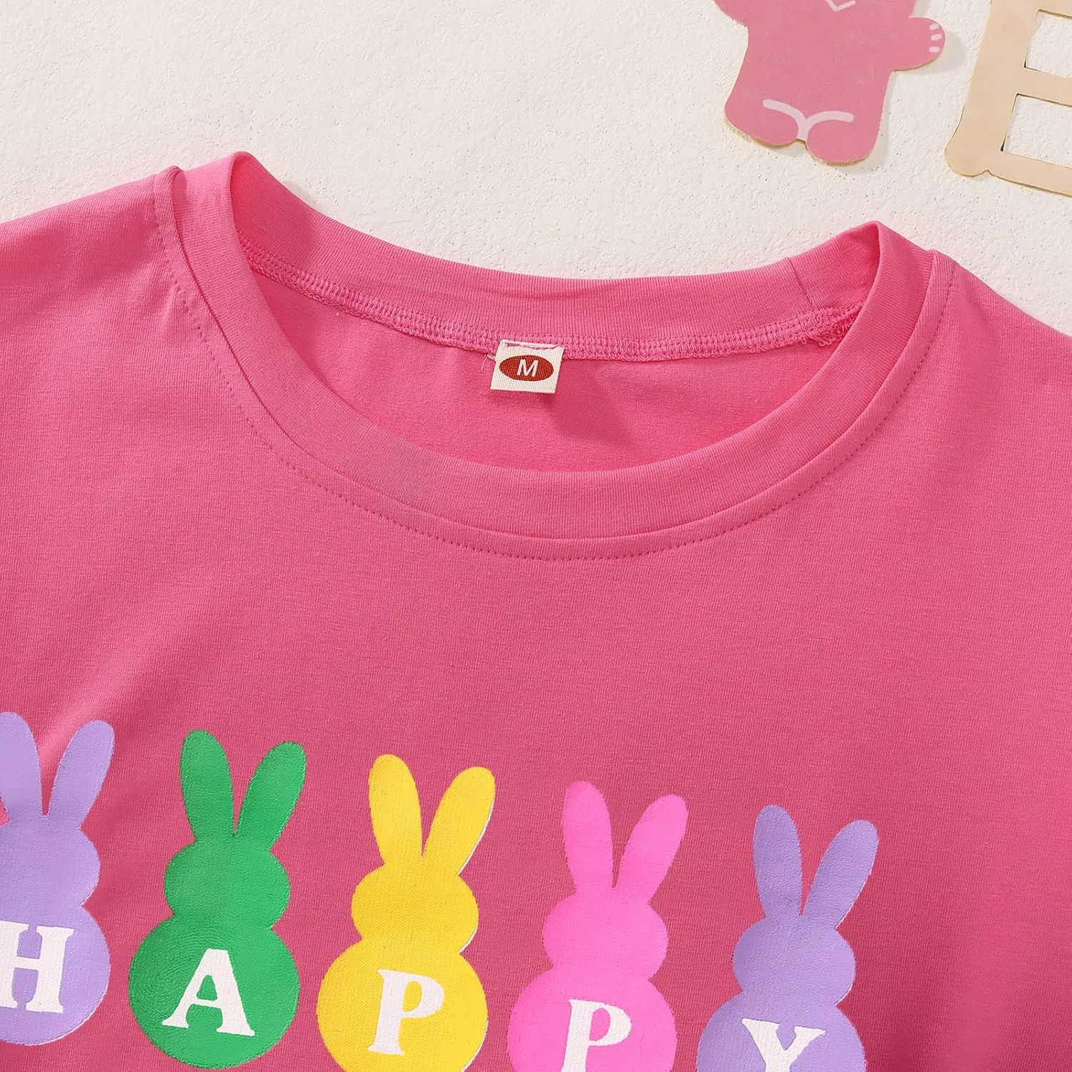 Happy Easter Shirts for Women Kids Bunny Family Matching Outfits Toddler Boys Girls Summer Short Sleeve Tee Top