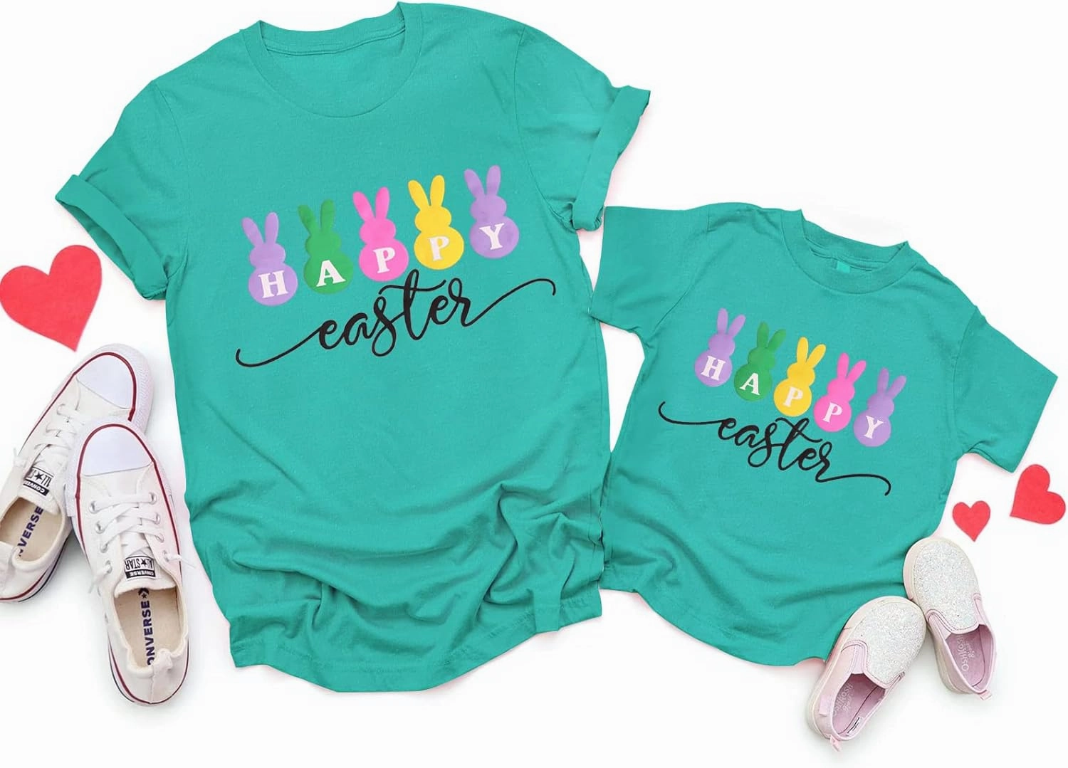 Happy Easter Shirts for Women Kids Bunny Family Matching Outfits Toddler Boys Girls Summer Short Sleeve Tee Top