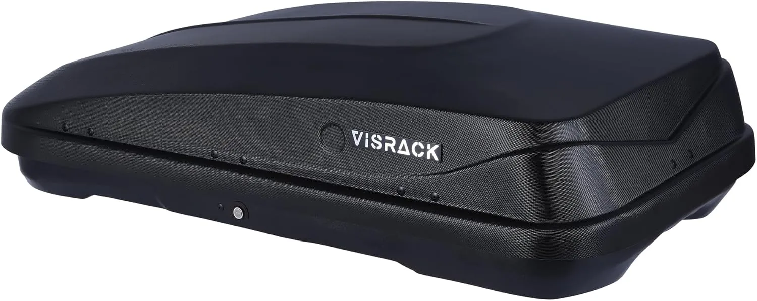 Hard Shell Roof Cargo Box, 3D Diamond Embossing Rooftop Cargo Box with Security Keys, 56 (L) x 30 (W) x 13.7(H) Inches Car Roof Carrier, 13 Cubic Feet (Tool-Free Install), Diamond Black