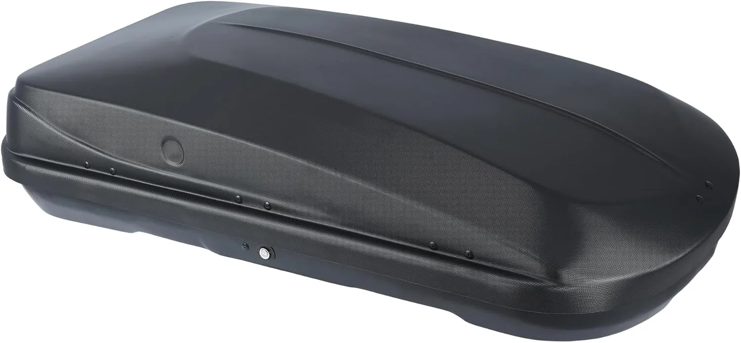 Hard Shell Roof Cargo Carrier – 13 Cubic Feet, 130 lbs Capacity, Tool-Free Install, Universal Fit for Crossbars, Double-Side Opening, Weatherproof ABS PC Roof Box, Diamond Black