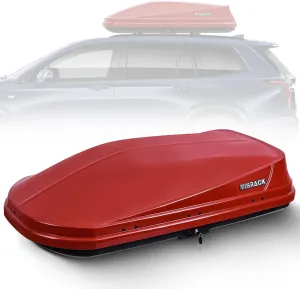 Hard Shell Rooftop Cargo Carrier with Roof Box,Heavy Duty Weatherproof 14 Cubic Feet Rooftop Cargo Carrier for Car Storage,Red