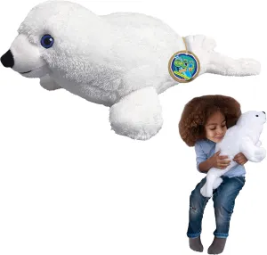 Harp Seal from Deluxebase. 20 Inch Harp Seal Plush Toy. Eco Friendly Child Safe Seal Stuffed Animal Made from Recycled Plastic Bottles.