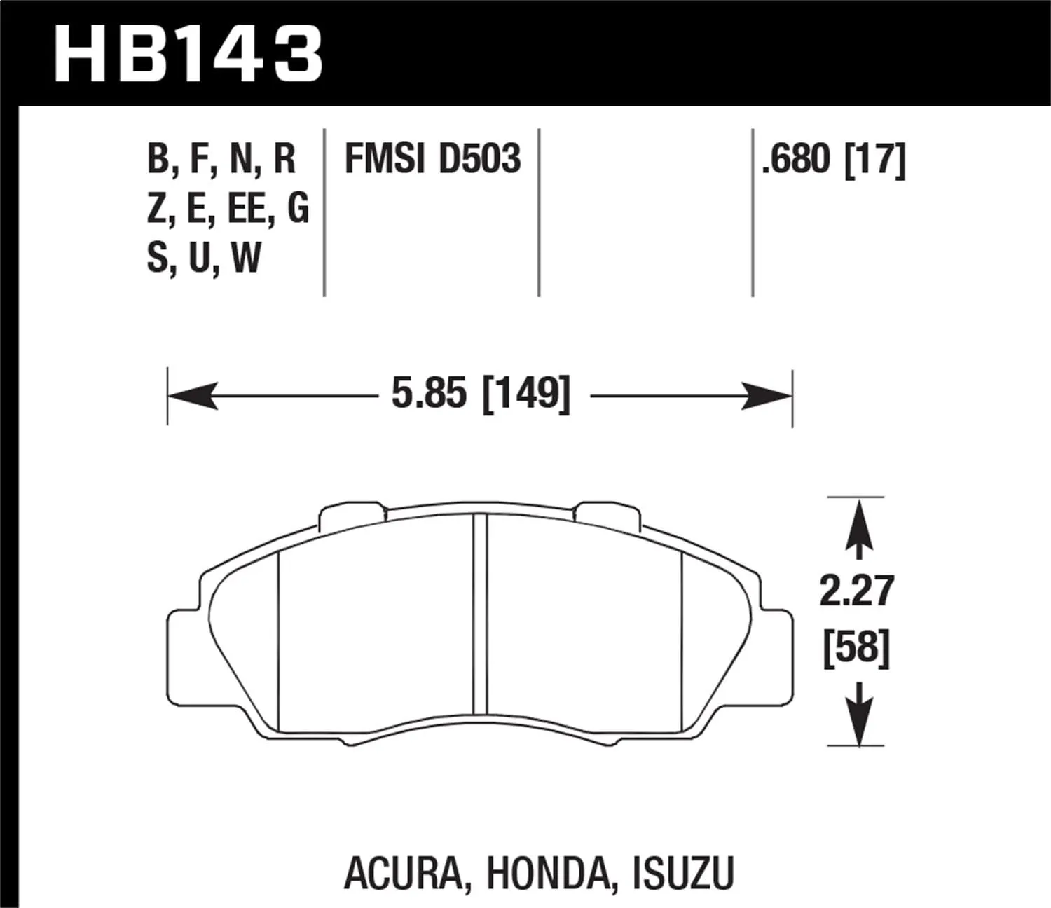 HB143F.680 HPS Performance Street Brake Pads