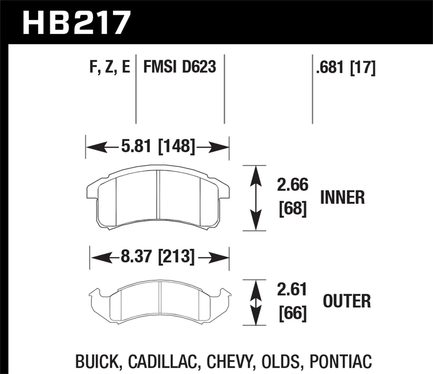 HB217F.681 HPS Performance Street Brake Pads