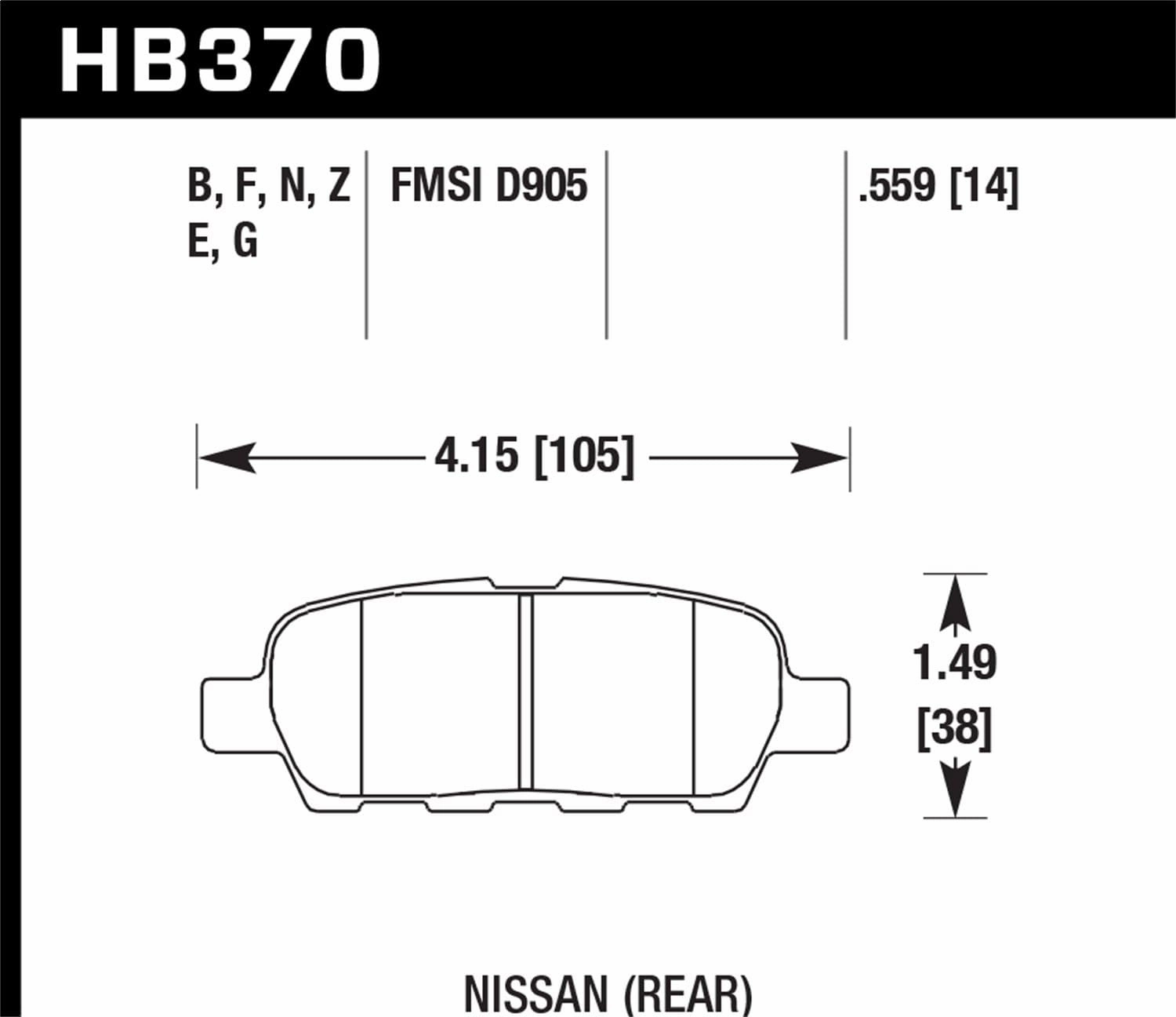 HB370F.559 HPS Performance Street Brake Pads