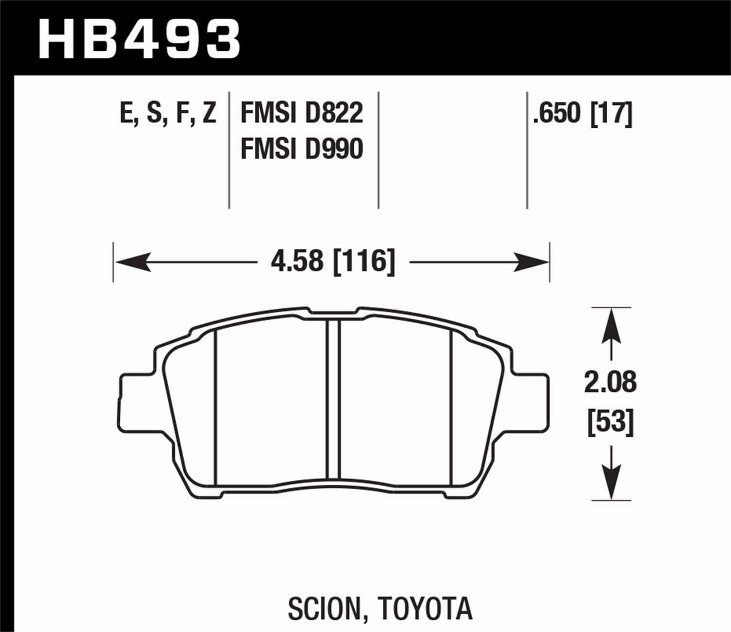 HB493F.650 HPS Performance Street Brake Pads