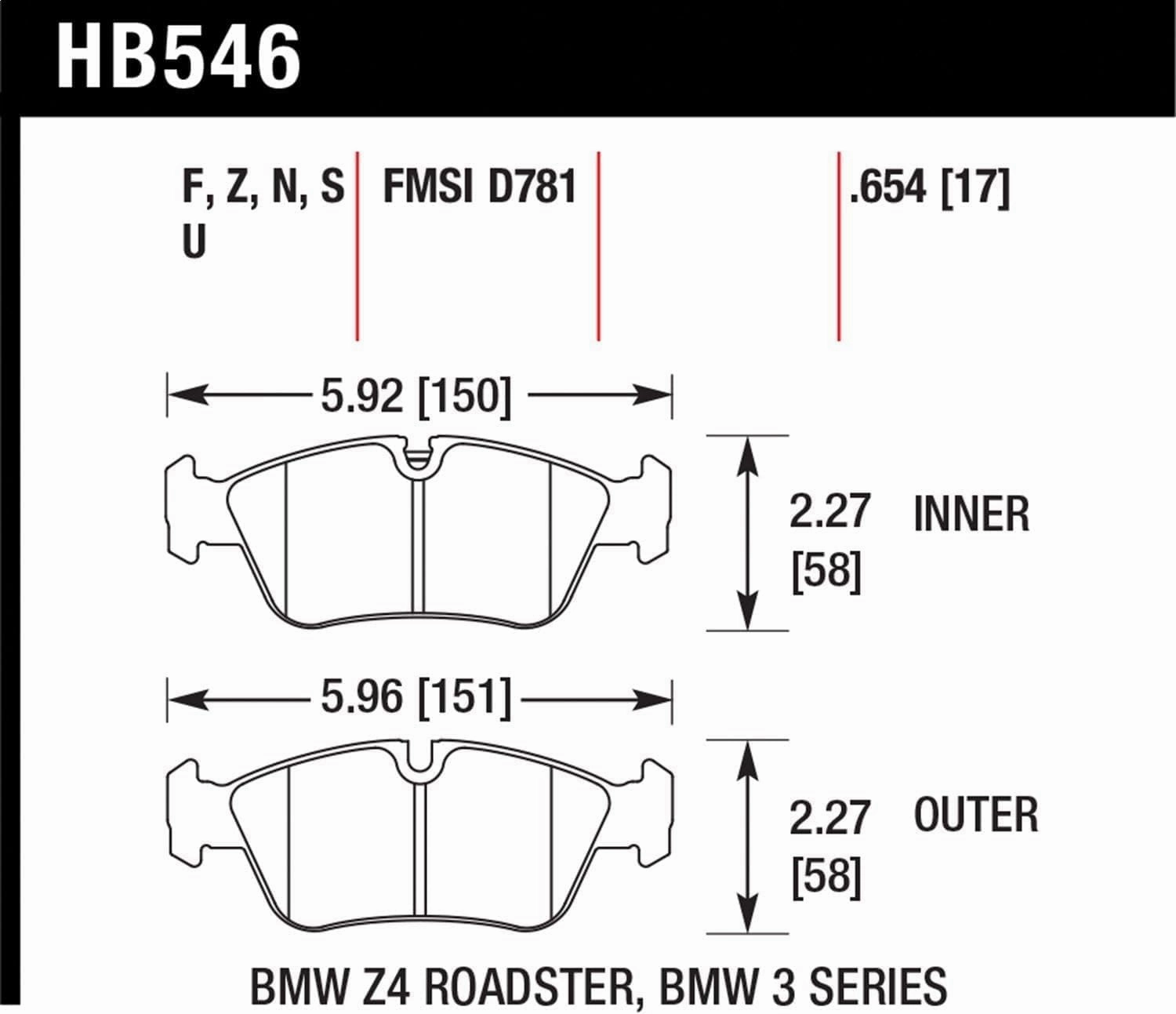 HB546F.654 HPS Performance Street Brake Pads