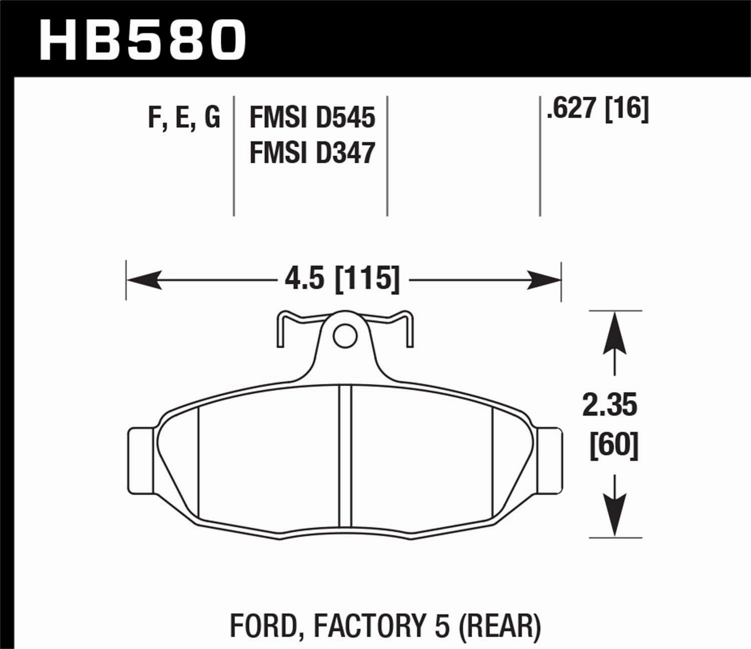 HB580F.627 HPS Performance Street Brake Pads