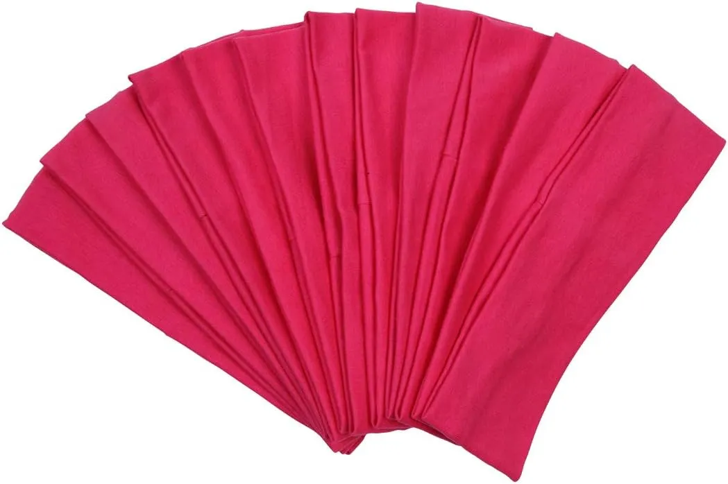 Headbands Hairband Exercise Bands Cotton Soft and Stretchy Elastic Solid Color