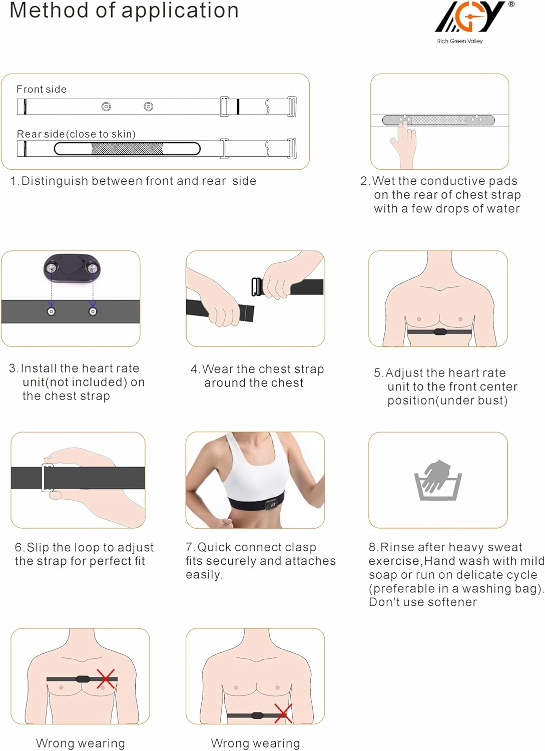 Heart Rate Monitor Pro Chest Strap Fits for Polar H10 H7 H1 Wahoo Tickr Garmin HRM Soft HR Sensor